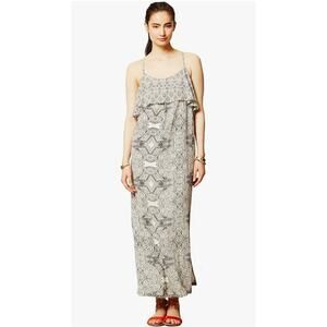 Anthropologie Vanessa Virginia Women's Black White Talitha Tiered Maxi Dress 4